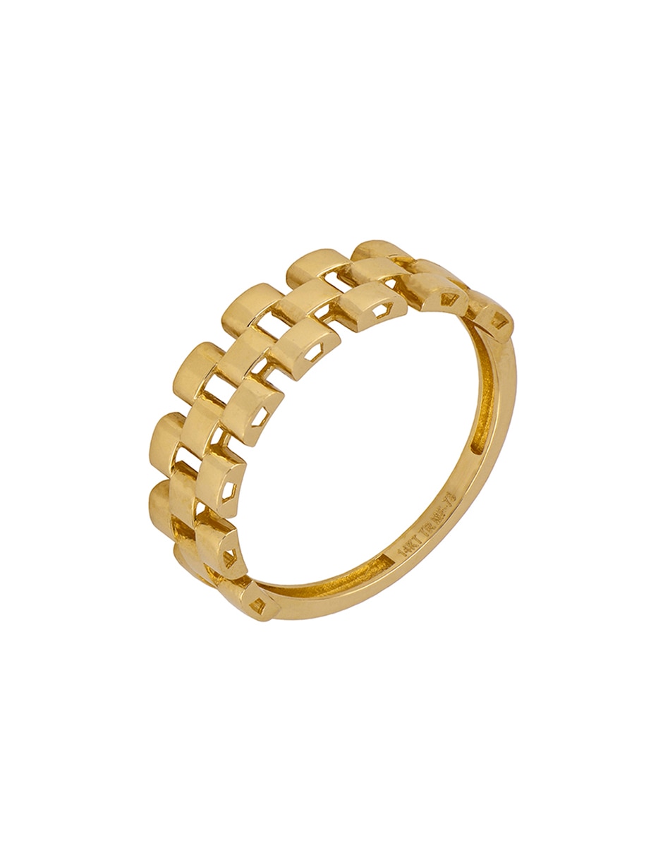 Anillo 14 k de oro amarillo pulido