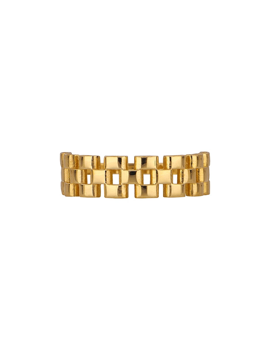 Anillo 14 k de oro amarillo pulido 2