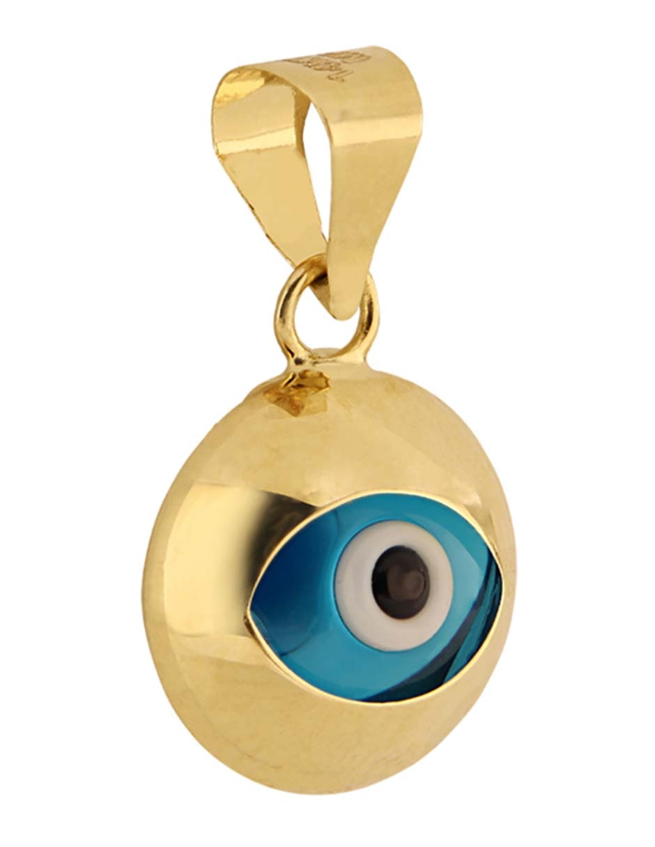 Dije de ojo turco de oro amarillo 14 K cristal 2