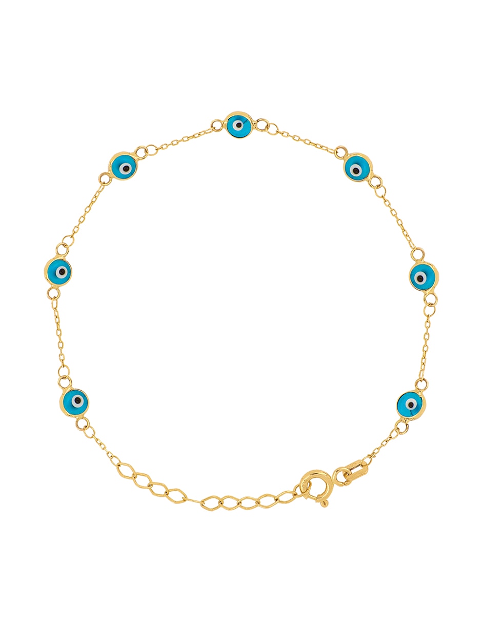 Pulsera de oro amarillo con cristal 14 k