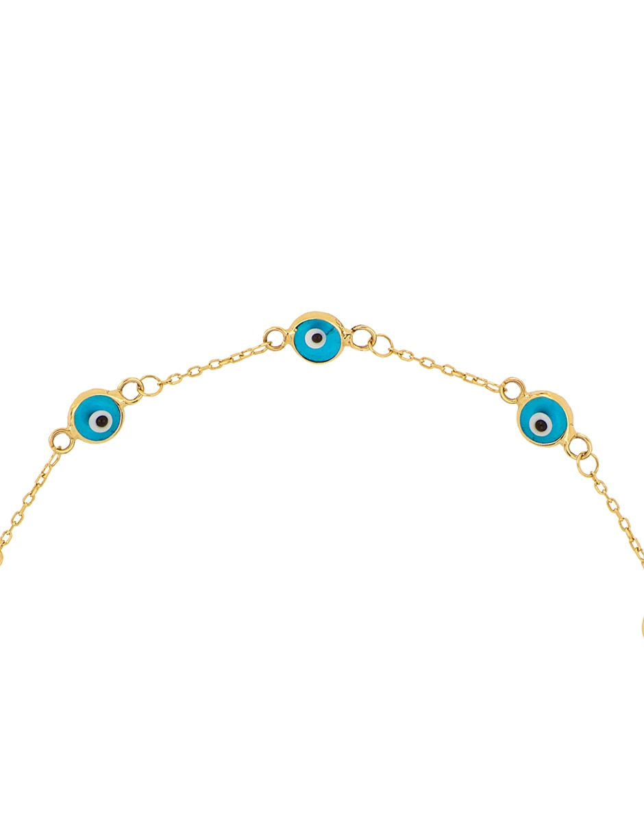 Pulsera de oro amarillo con cristal 14 k 2