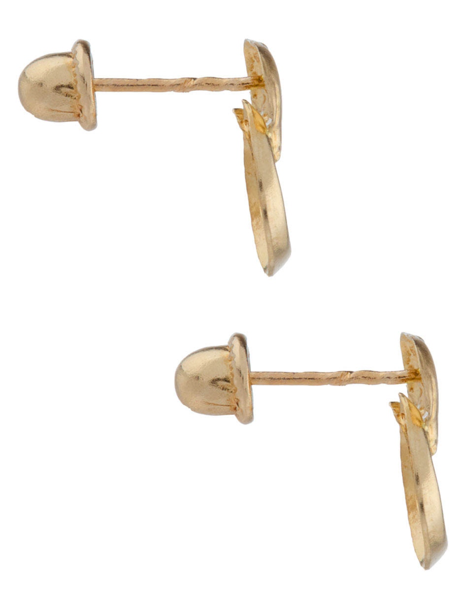 Broqueles de elefante de oro 14 K con acabado pulido 3