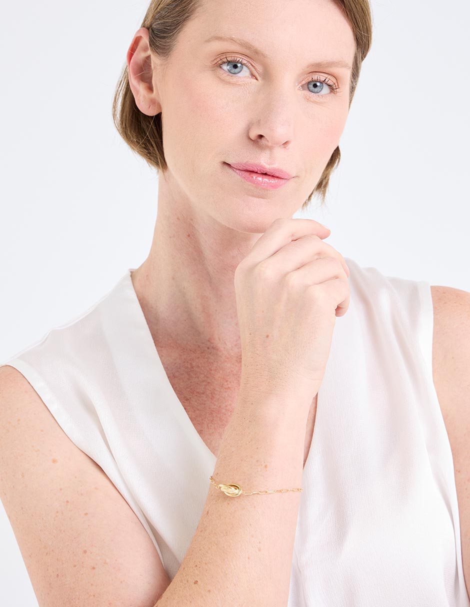 Pulsera de oro amarillo 14 K con acabado pulido 3
