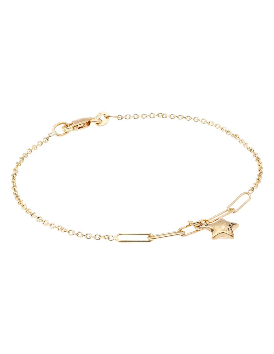 Pulsera de oro amarillo 14 K con acabado pulido