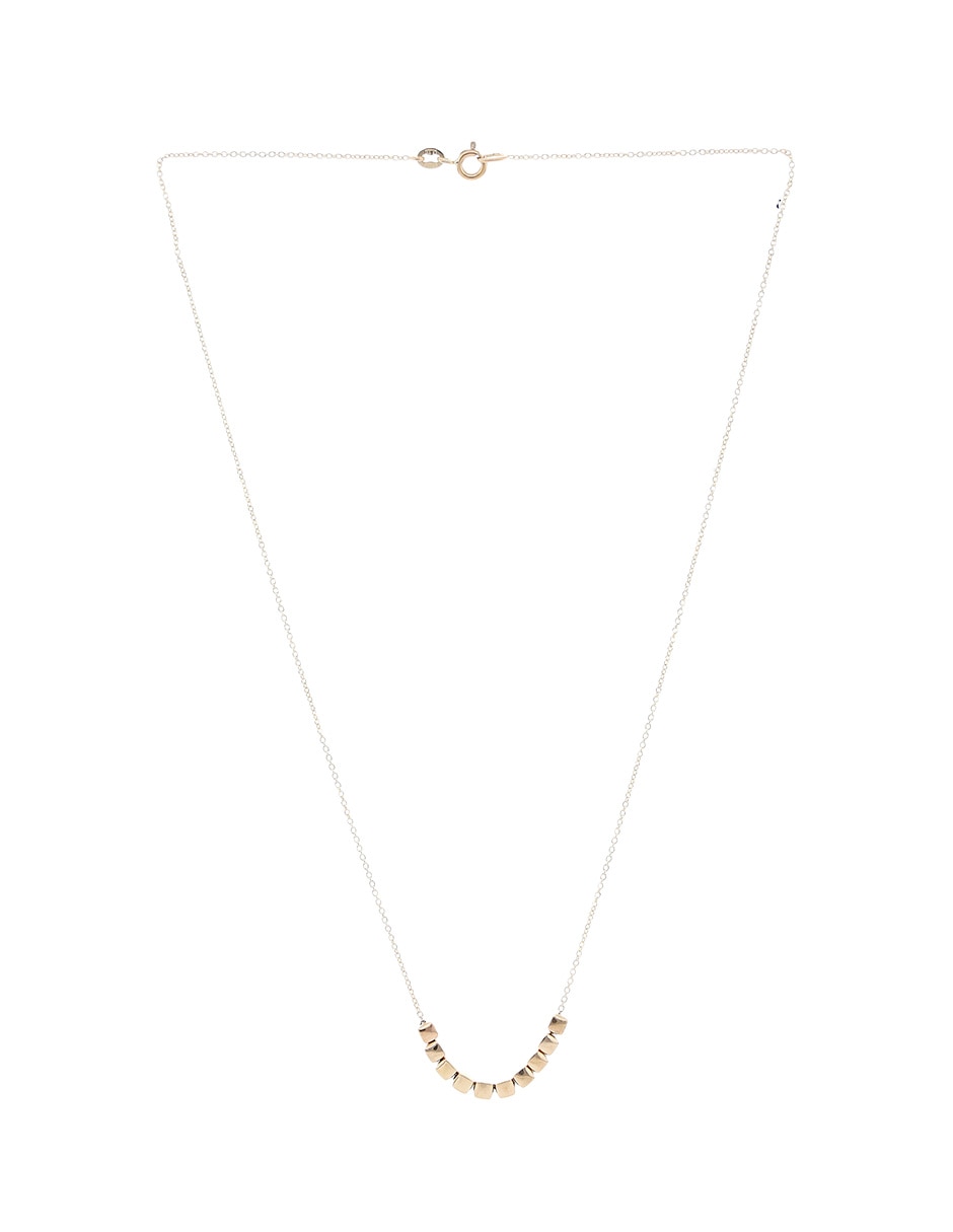 Collar de cubo de oro amarillo 14 K 2