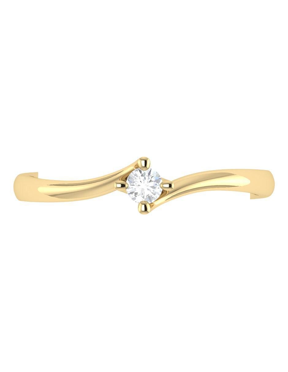 Argolla de oro amarillo 14 k diamante 3