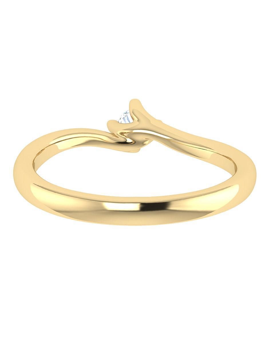 Argolla de oro amarillo 14 k diamante 4