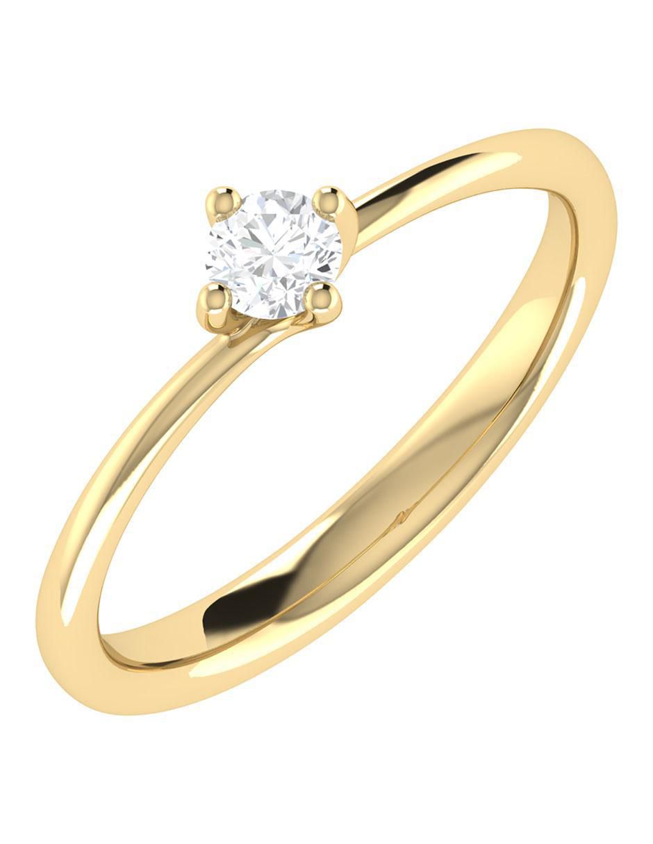 Argolla de oro amarillo 14 k diamante 2