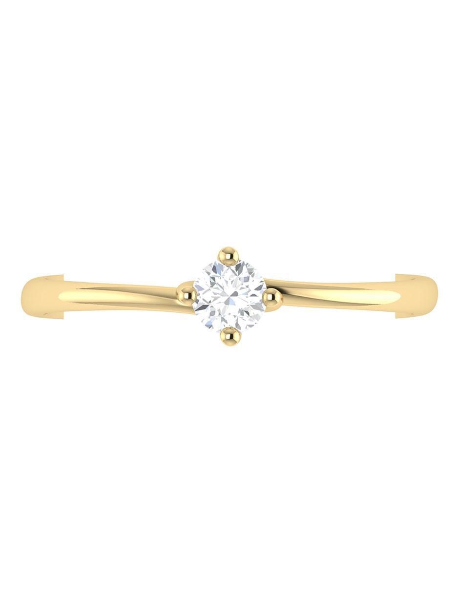Argolla de oro amarillo 14 k diamante 3
