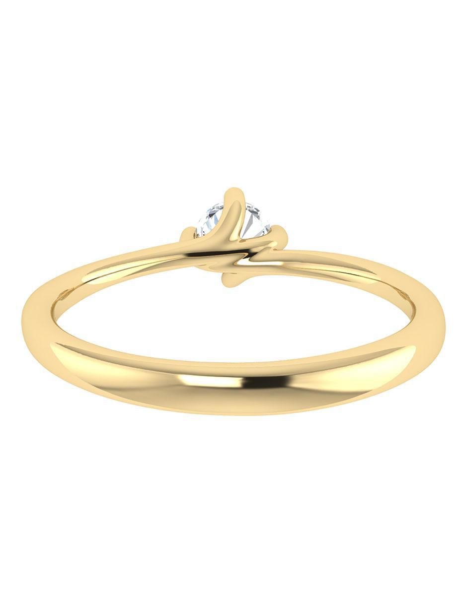 Argolla de oro amarillo 14 k diamante 4