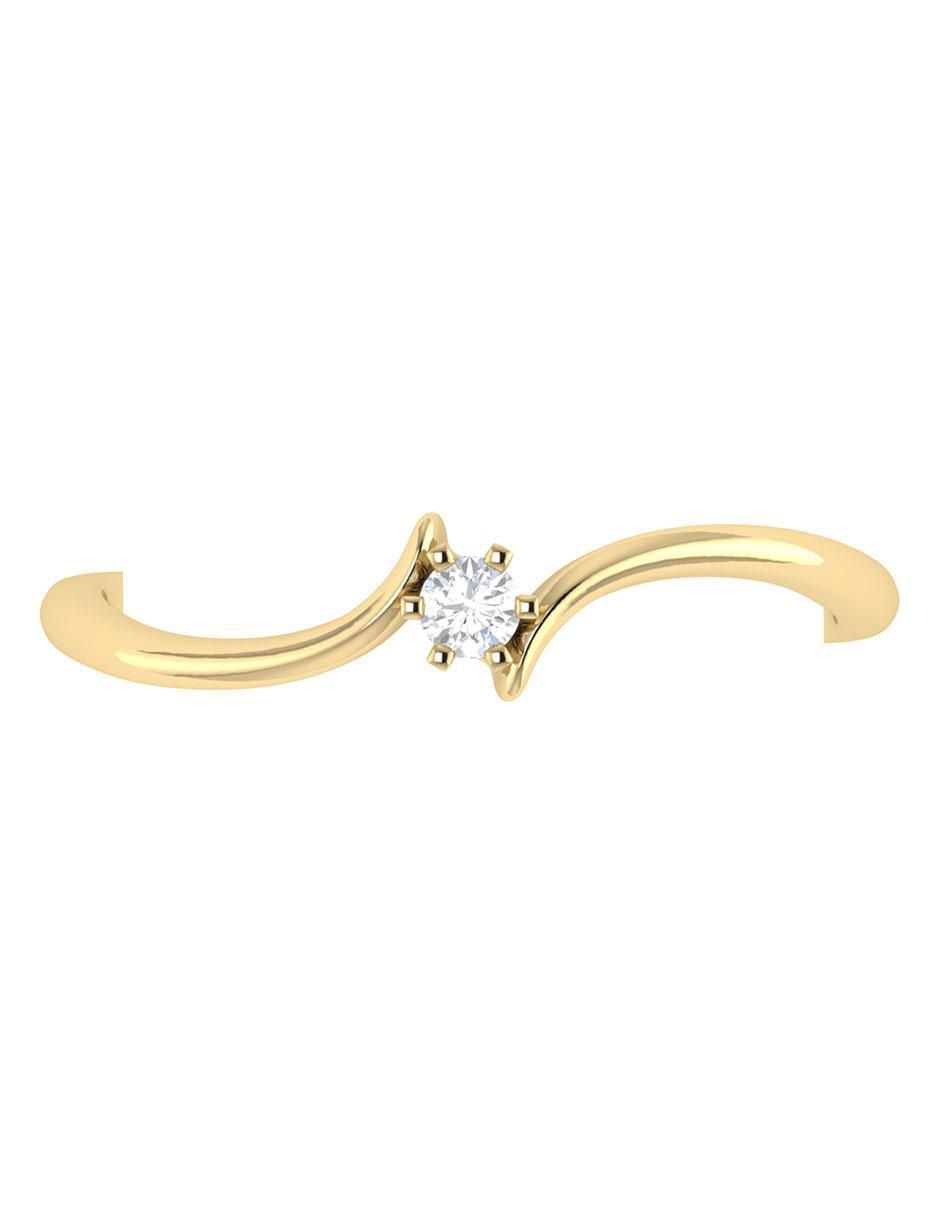 Argolla de oro amarillo 14 k diamante 3