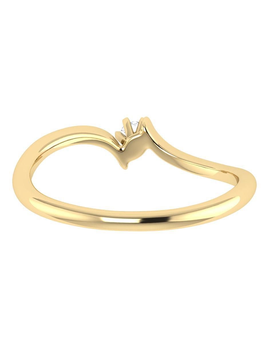 Argolla de oro amarillo 14 k diamante 4