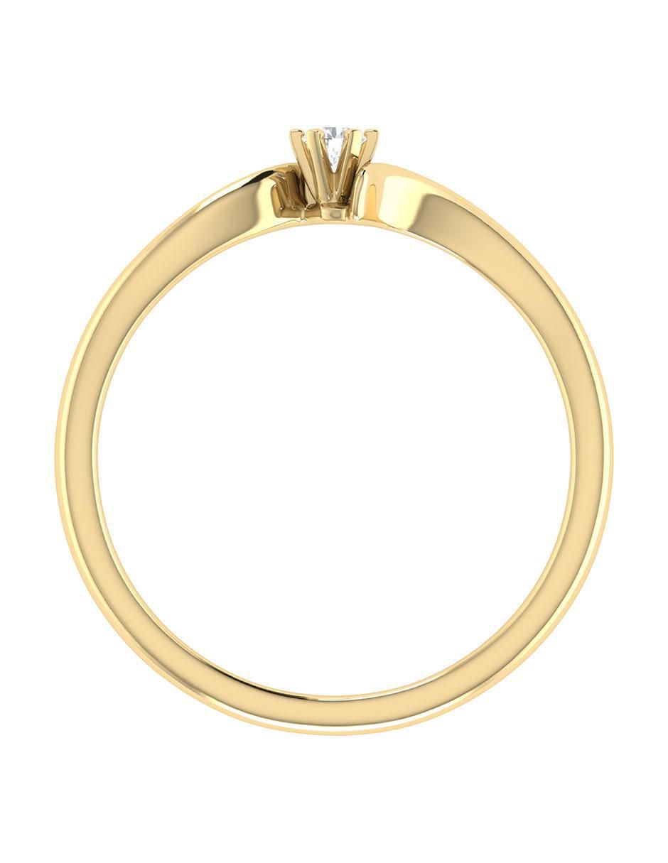Argolla de oro amarillo 14 k diamante 5