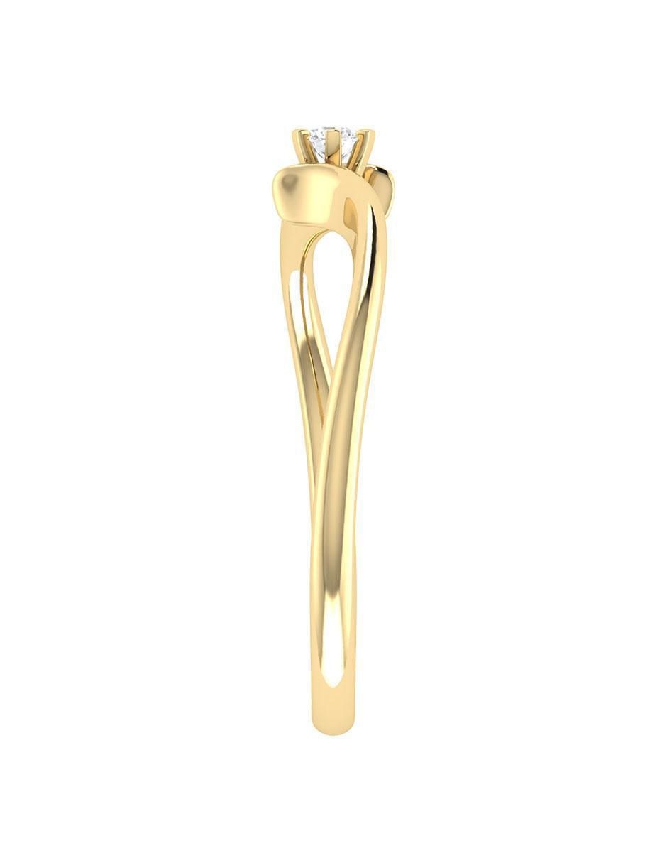 Argolla de oro amarillo 14 k diamante 6