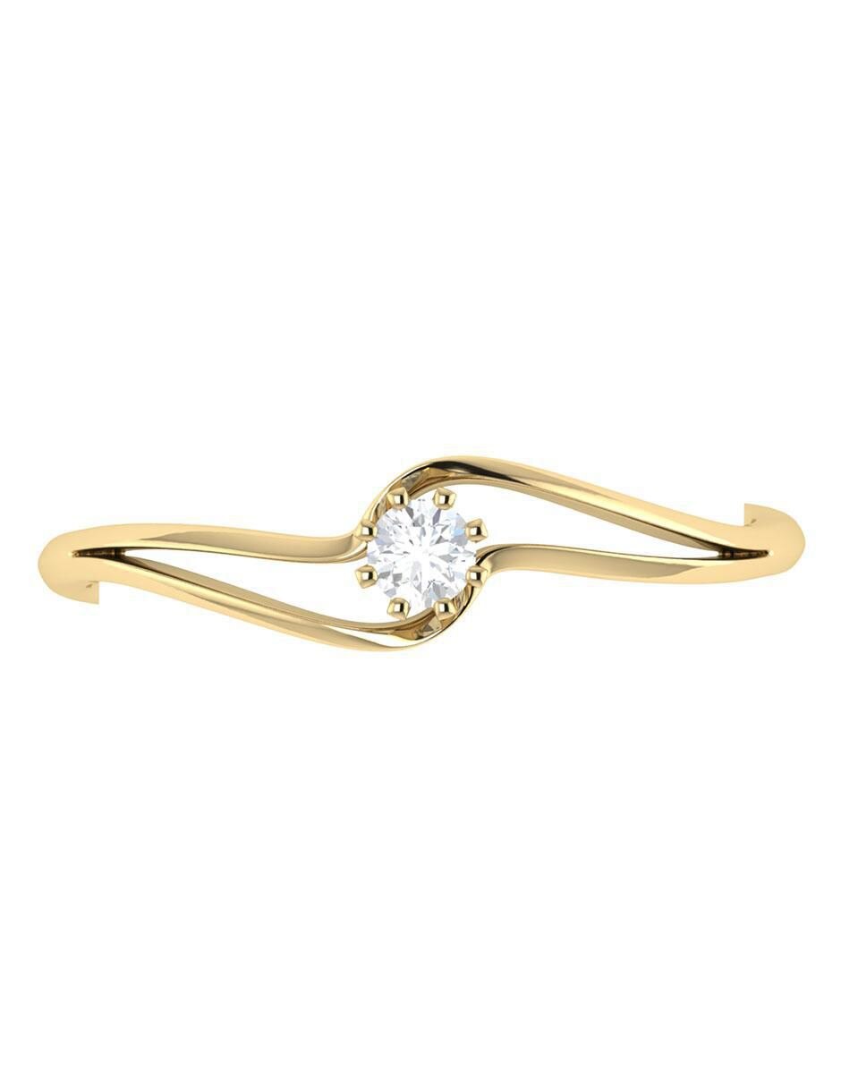 Argolla de oro amarillo 14 k diamante 3