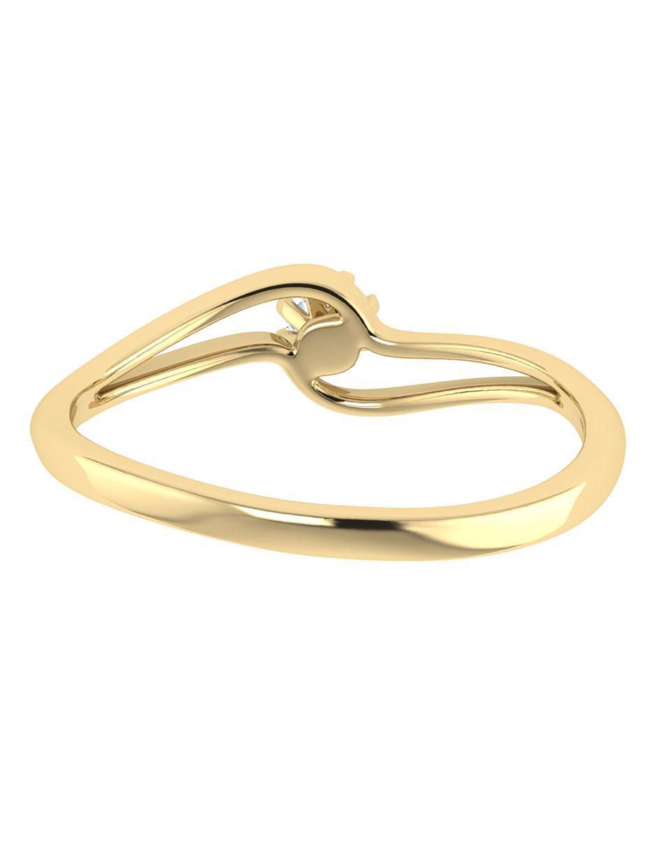 Argolla de oro amarillo 14 k diamante 4