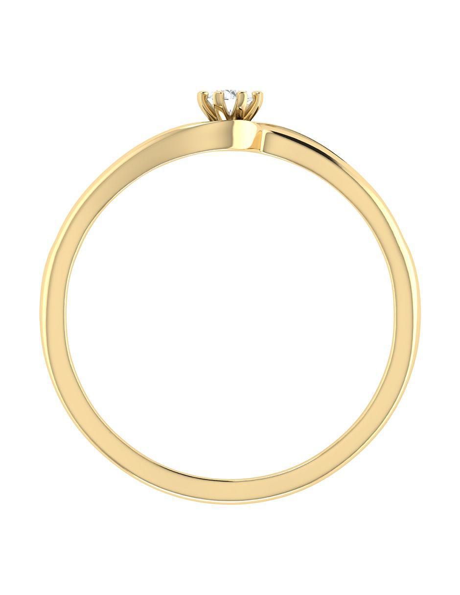 Argolla de oro amarillo 14 k diamante 5