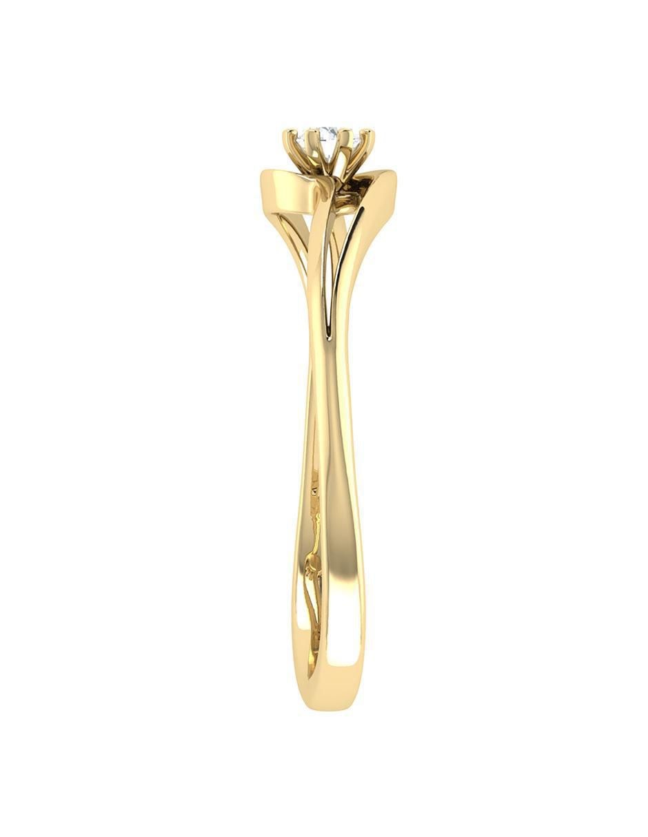 Argolla de oro amarillo 14 k diamante 6