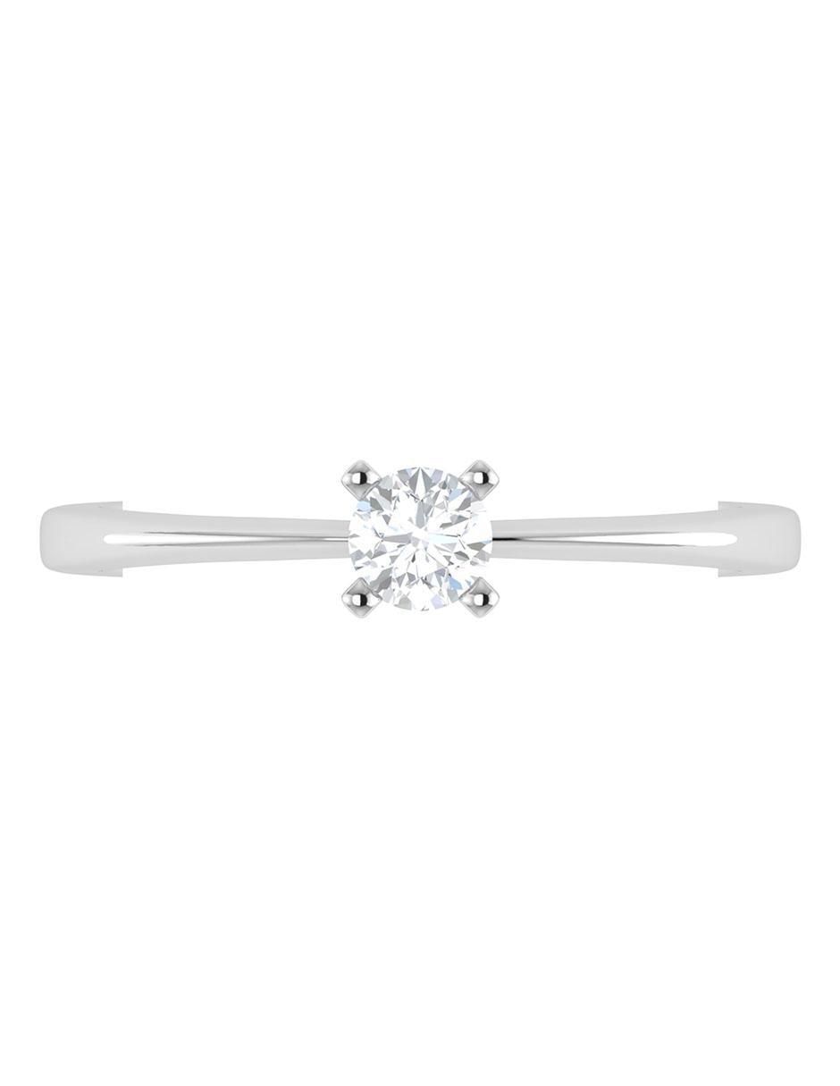Argolla de oro blanco 14 k diamante 3