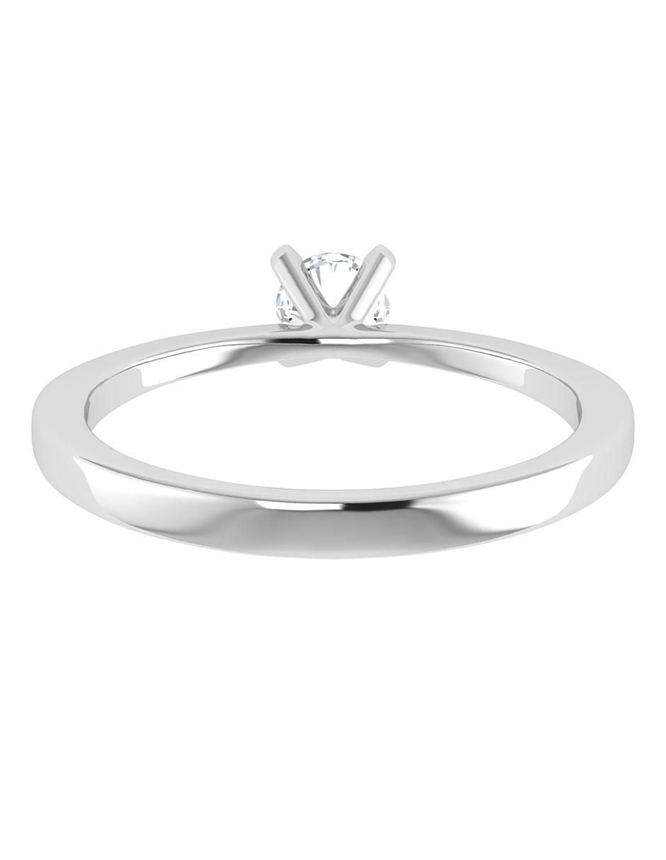 Argolla de oro blanco 14 k diamante 4