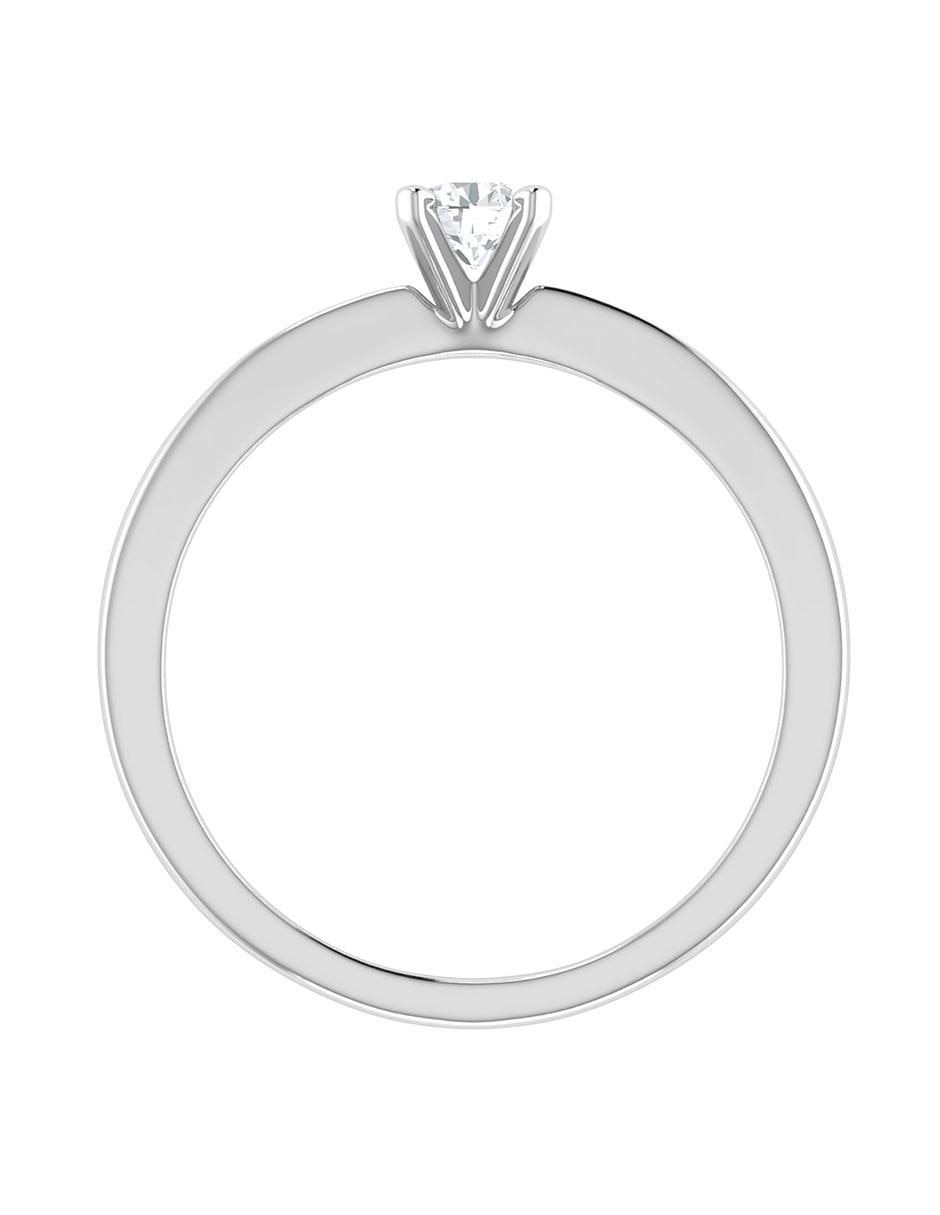 Argolla de oro blanco 14 k diamante 5