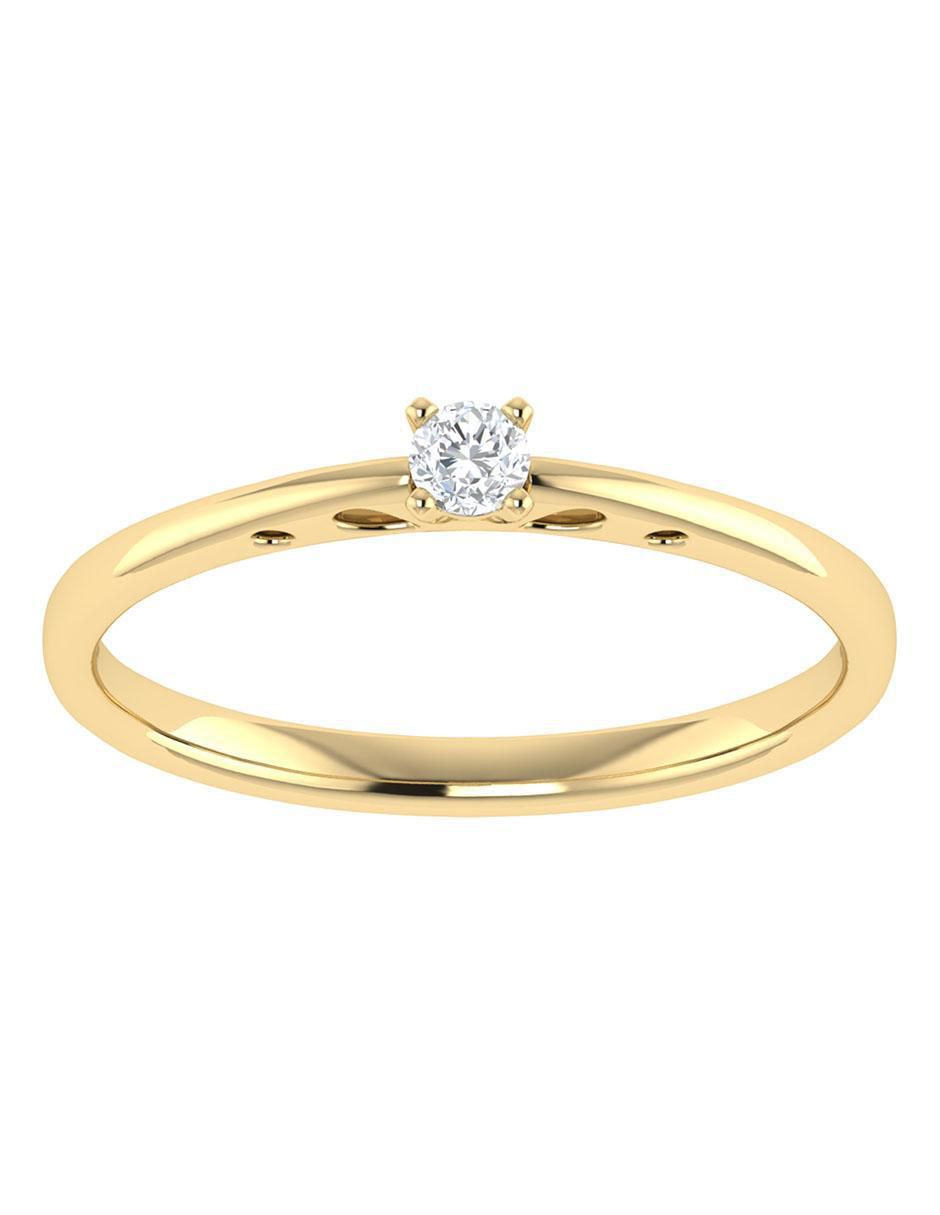 Argolla de oro amarillo 14 k diamante