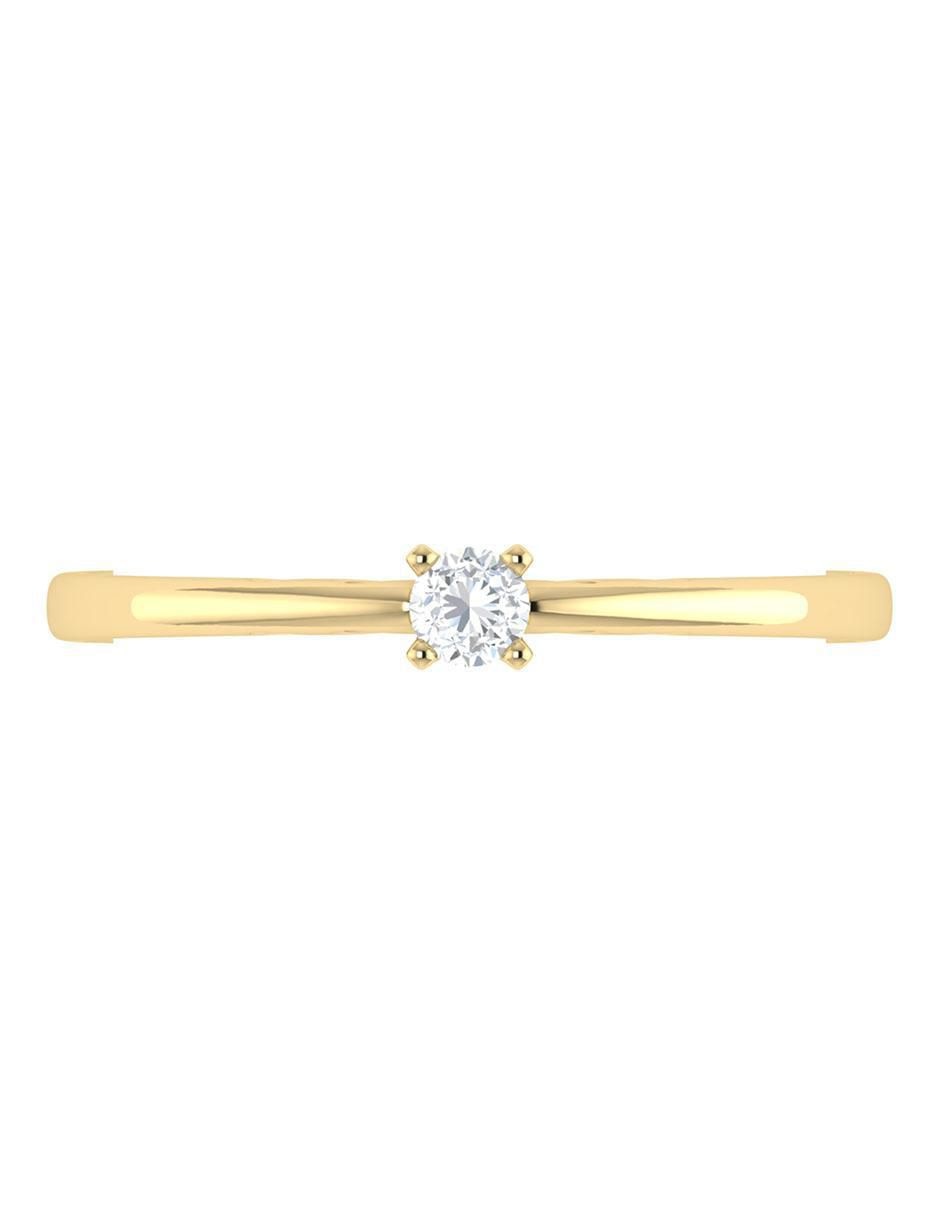 Argolla de oro amarillo 14 k diamante 3