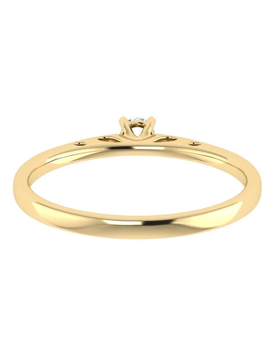 Argolla de oro amarillo 14 k diamante 4
