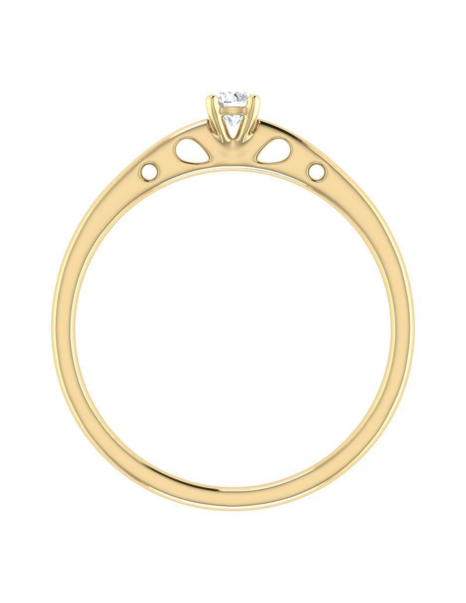 Argolla de oro amarillo 14 k diamante 5