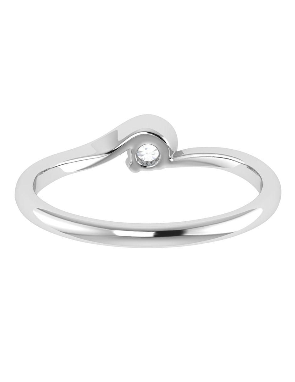 Argolla de oro blanco 14 k diamante 4