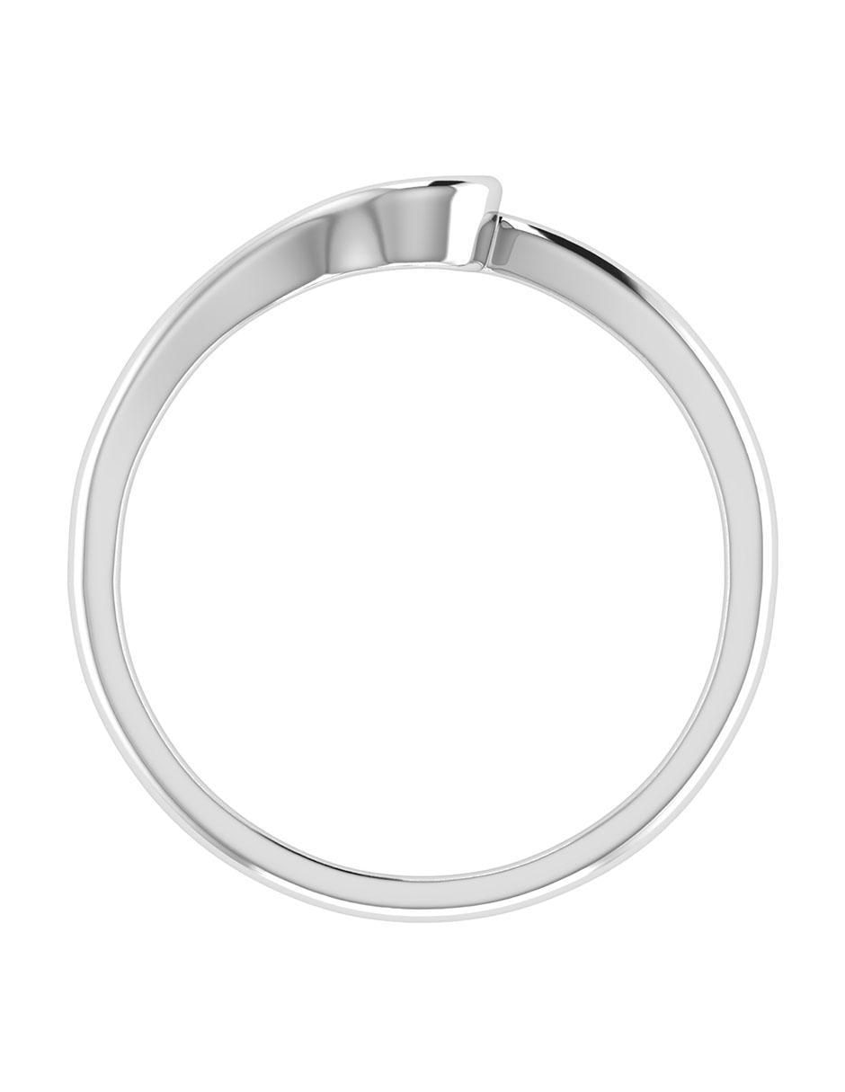 Argolla de oro blanco 14 k diamante 5