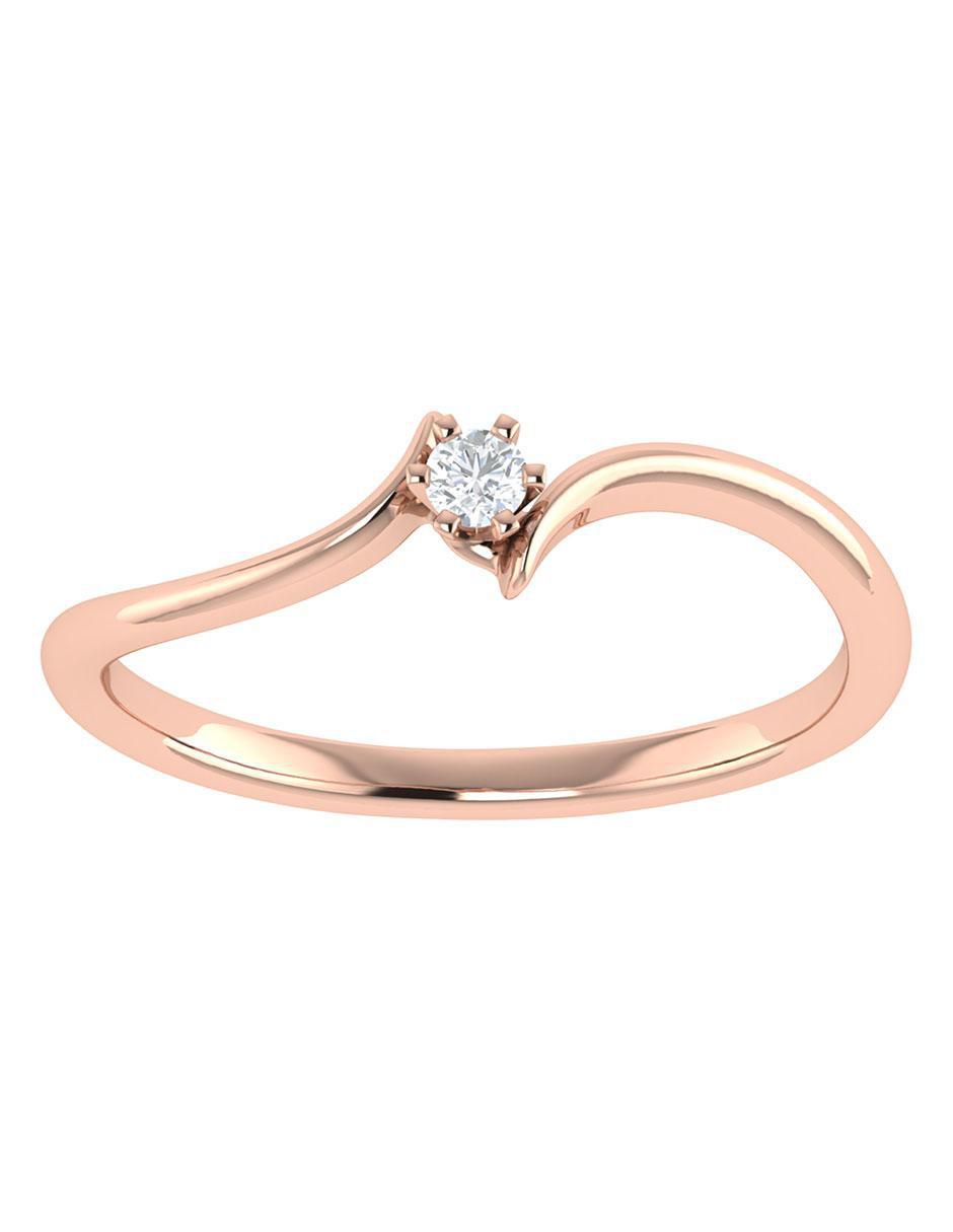 Argolla de oro rosa 14 k diamante Argolla de oro rosa 14 k diamante