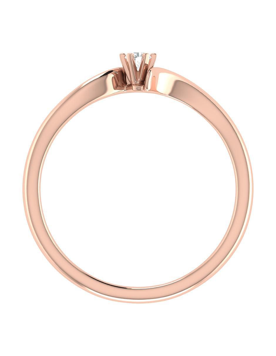 Argolla de oro rosa 14 k diamante 4