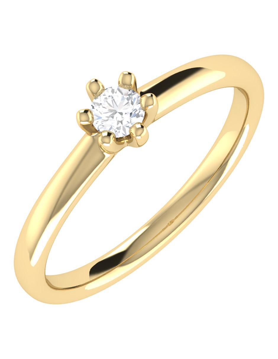 Argolla de oro amarillo 14 k diamante 2