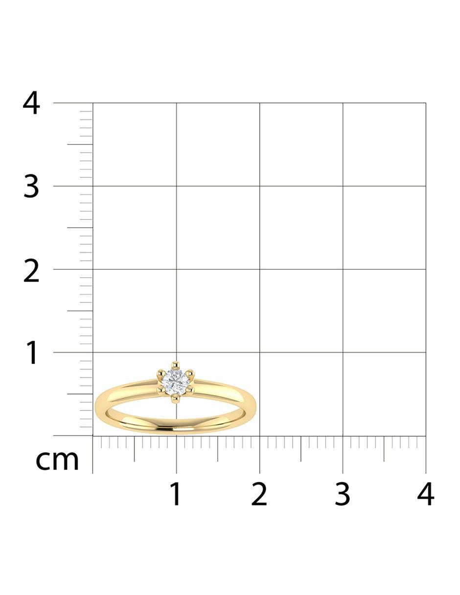 Argolla de oro amarillo 14 k diamante 6