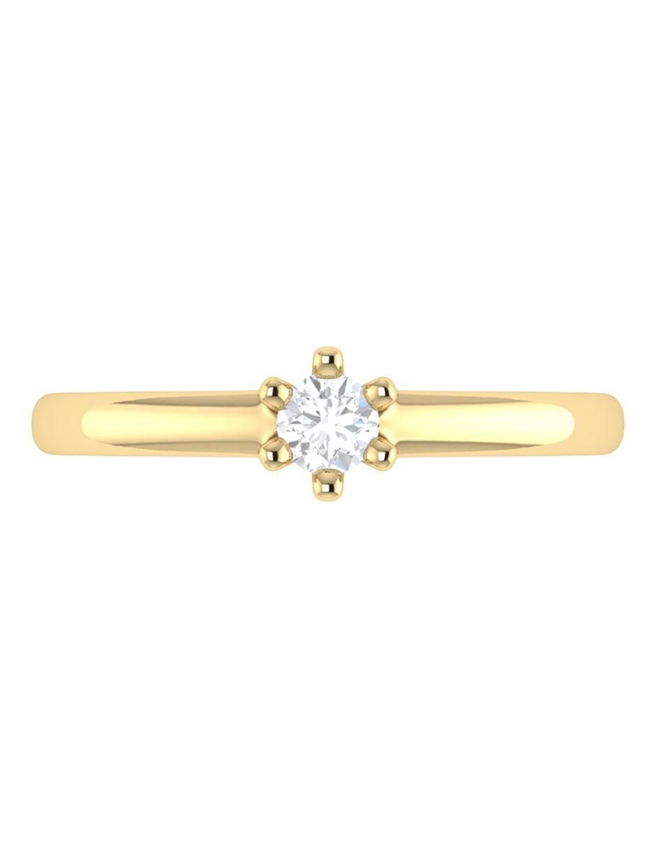 Argolla de oro amarillo 14 k diamante 3