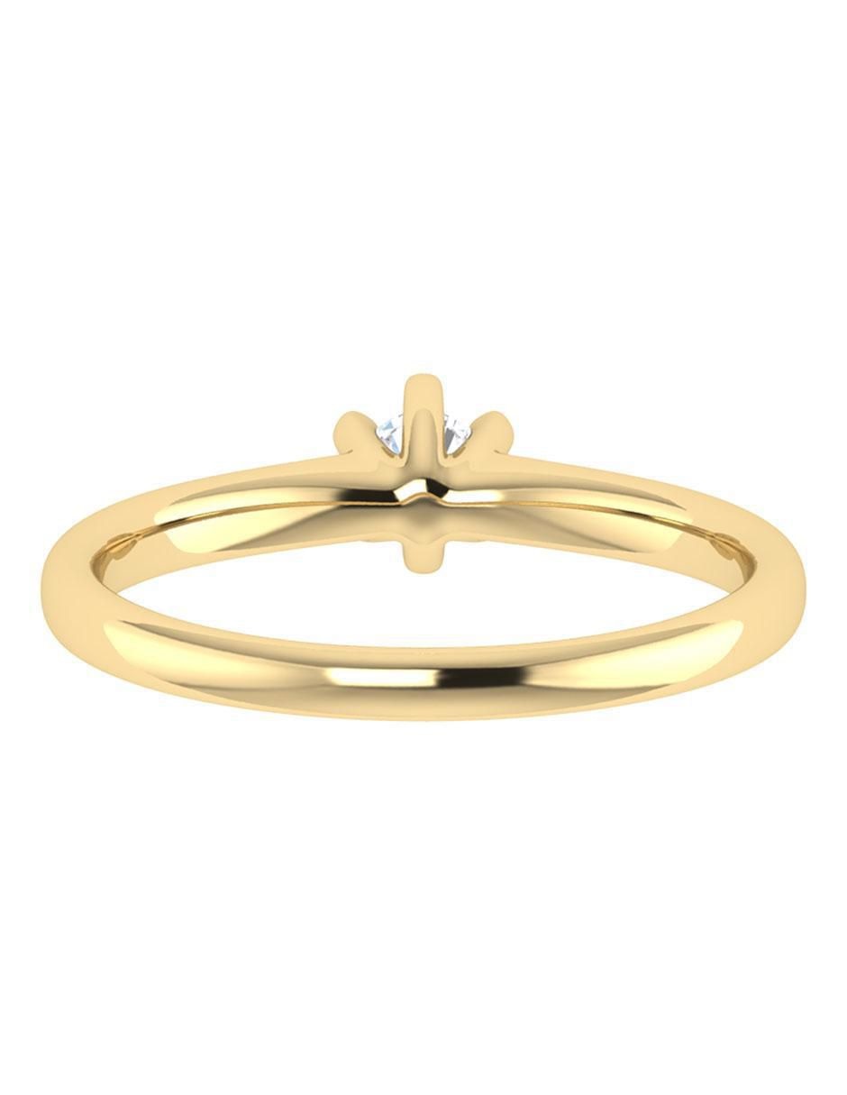 Argolla de oro amarillo 14 k diamante 4