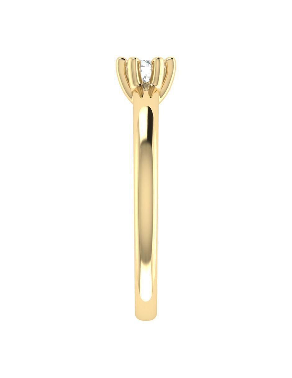 Argolla de oro amarillo 14 k diamante 5