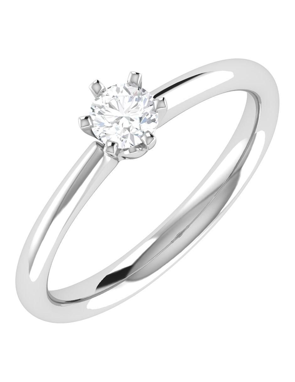 Argolla de oro blanco 14 k diamante 2
