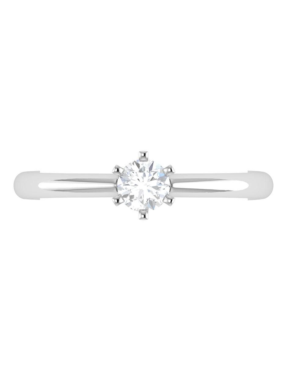 Argolla de oro blanco 14 k diamante 3