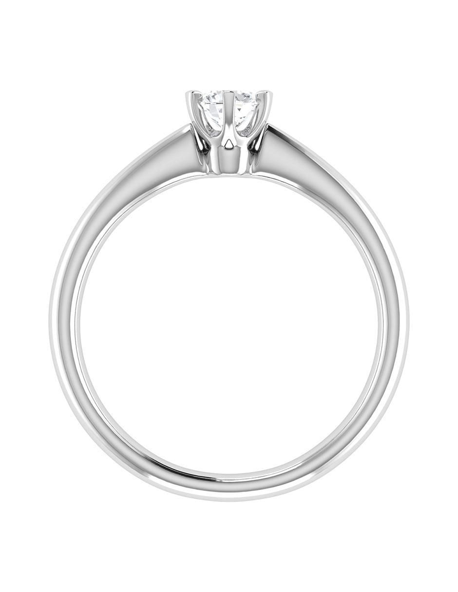 Argolla de oro blanco 14 k diamante 4