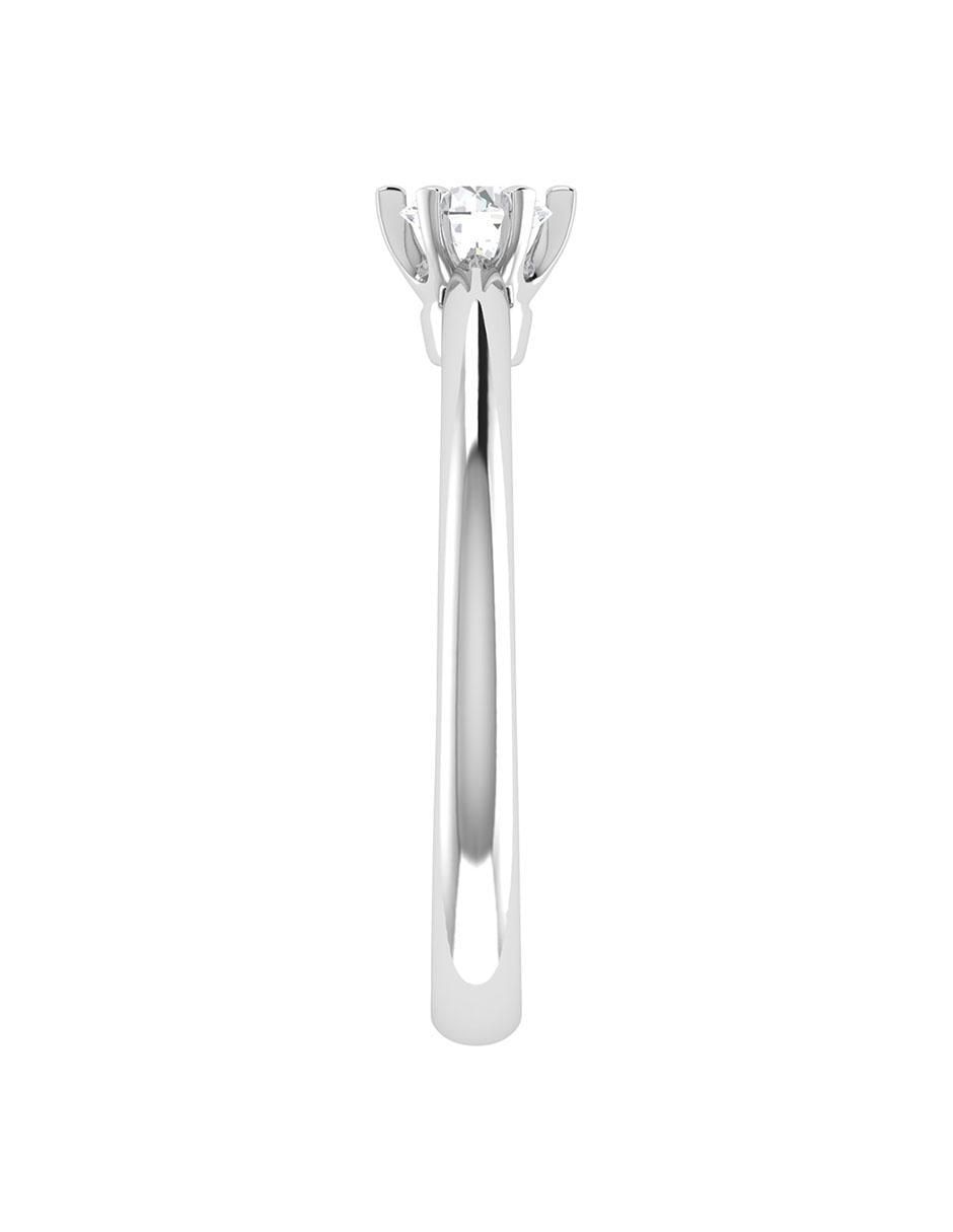 Argolla de oro blanco 14 k diamante 5