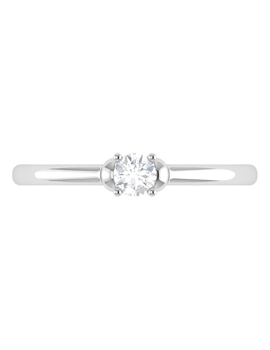 Argolla de oro blanco 14 k diamante 3