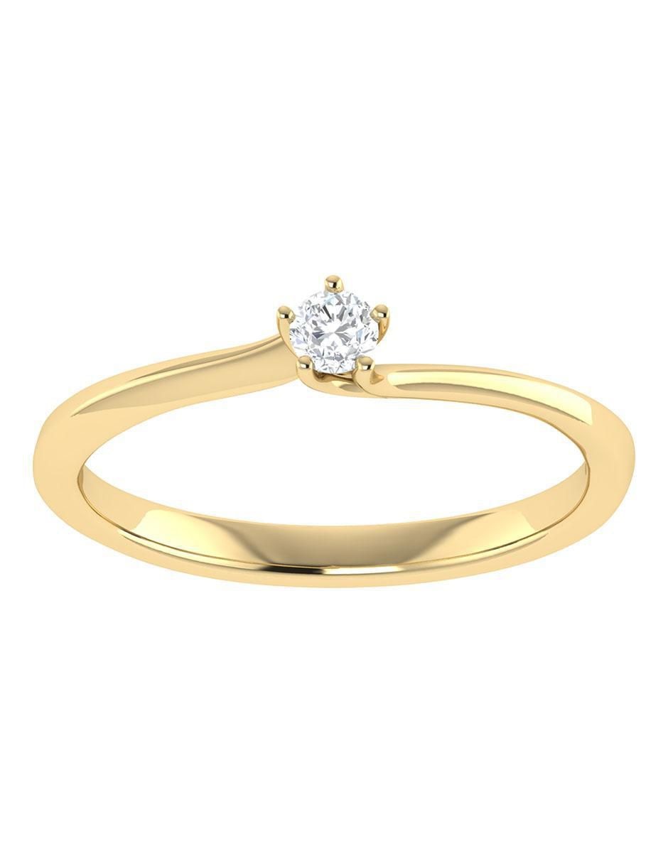 Argolla de oro amarillo 14 k diamante 1