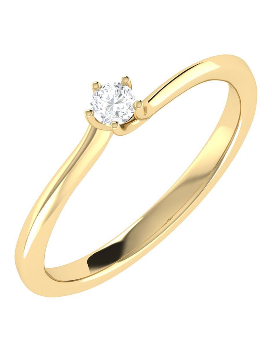 Argolla de oro amarillo 14 k diamante 2