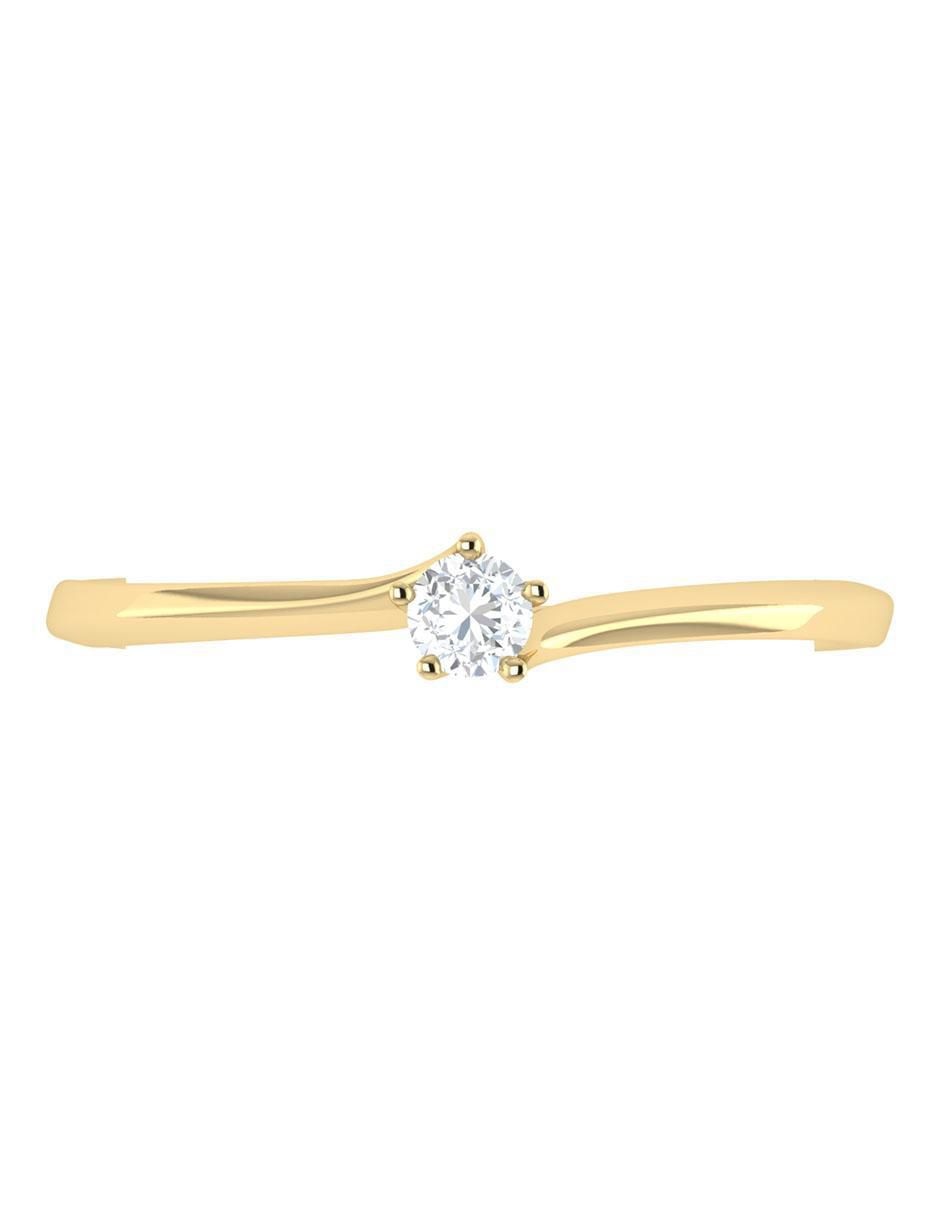 Argolla de oro amarillo 14 k diamante 3