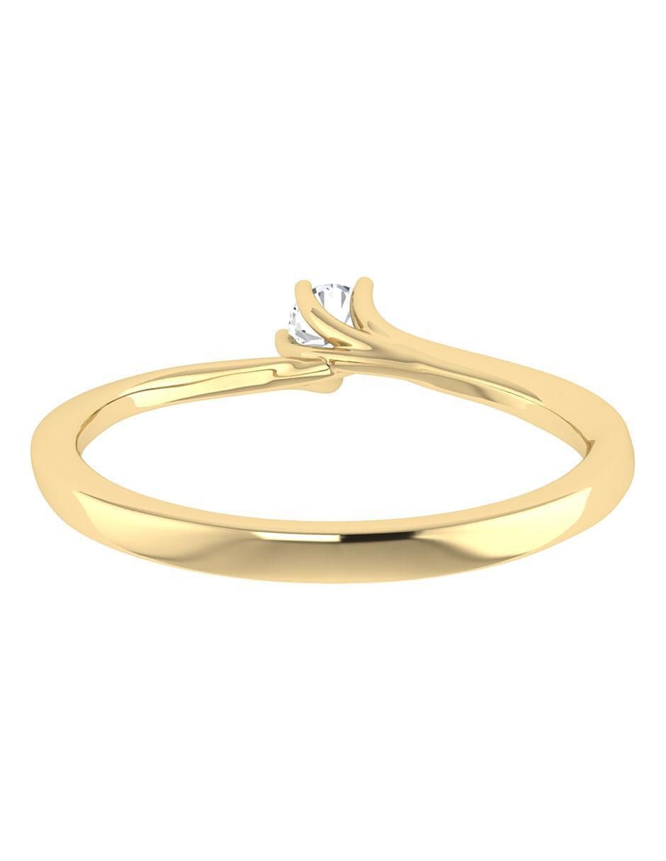 Argolla de oro amarillo 14 k diamante 4