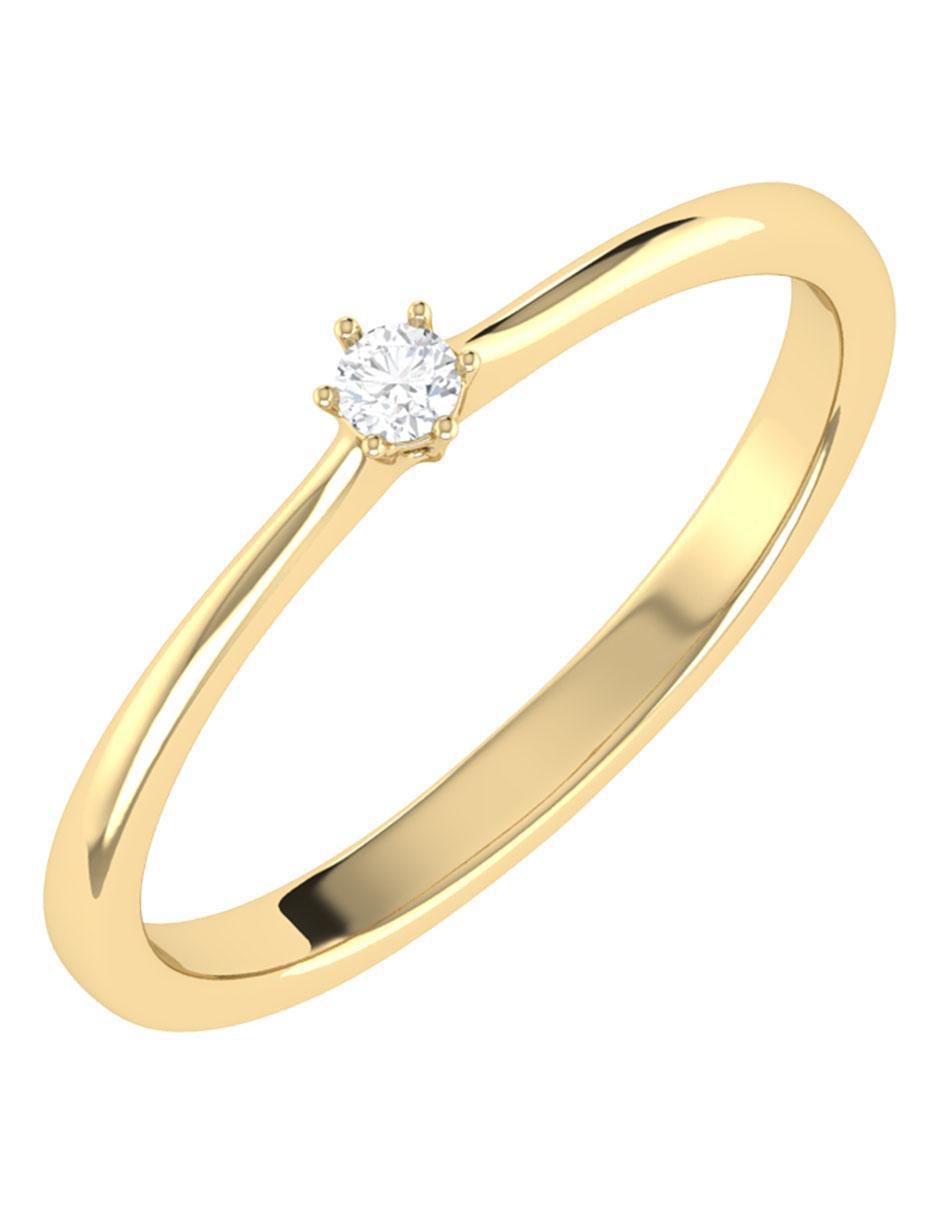 Argolla de oro amarillo 14 k diamante 2