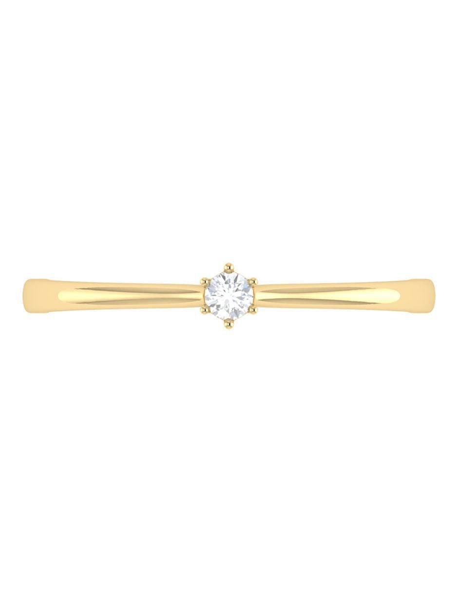 Argolla de oro amarillo 14 k diamante 3