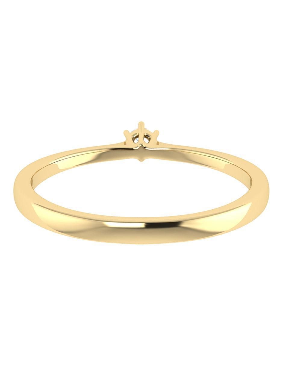 Argolla de oro amarillo 14 k diamante 4